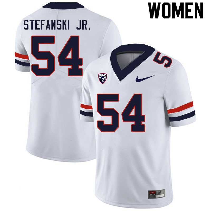 Women #54 Matthew Stefanski Jr. Arizona Wildcats College Football Jerseys Sale-White - Click Image to Close